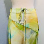 ZARA  New Bohemian Green Hight Waisted Satin Effect Strappy Printed Skirt Size M Photo 8