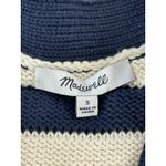 Madewell  Striped Navy Cream V Neck S Button Front Knit Cardigan Sweater Women Photo 6