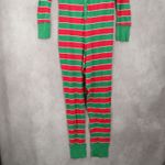 Xhilaration  Stripe Red Green Cotton Adult Holiday Christmas Jumpsuit Pajama M Photo 3