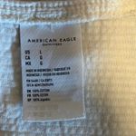 American Eagle  Size L Corduroy Button Up Shirt Puff Sleeves Cream Photo 4