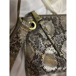Hobo International Vida Leather Clutch Mosaic Snake Shimmer Wristlet Wallet EUC Photo 3