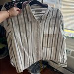 Everlane  Black and White Striped Button Down Shirt Photo 0