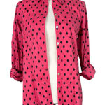 Fox Croft Diamond Wrinkle Free Fitted Button Down Shirt Blouse Pink Black Size 6 Photo 0