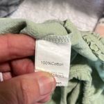 Ruffled Cotton Crop Top Pastel Green Photo 6