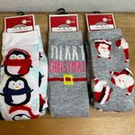 Holiday Time New Women Holiday Christmas Knee High Socks Bundle of 3 Winter Cute Silly Photo 0