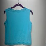 Coldwater Creek  Turquoise Lace Trim Tank Top Photo 3