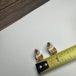 Swavorski Swarovski Crystal Clear Pave Gold Tone Stud Pierced Earrings (Swan Marked) Photo 6