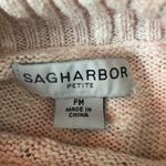 Sag Harbor Asymmetrical Cowl Neck Metallic Pink Sweater Size PM Photo 1