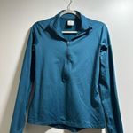 Nike Blue Fitted Long Sleeve Polo Sweatshirt Photo 3