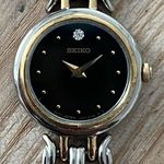 Seiko Rare Vintage Ladies Watch Diamond Dial Two-Tone Trident Link Bracelet Photo 0