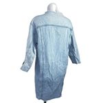Topshop Blue Denim Long Sleeve Distressed Raw Hem Button Front Shirt Dress Sz 4 Photo 4