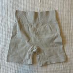 Cream Ribbed Biker Shorts Tan Size M Photo 0