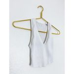 Kith  White Ribbed V Neck Tank Top Size XS Cropped Logo Classic Minimalist Chic Photo 3