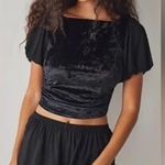 Free People Free‎ People Intimately Midnight Mood Velvet Crop Top Size Medium Photo 0