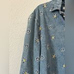 Sandro Celestine embroidered denim button down shirt sz small (1) Photo 4