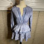 AQUA  Tie Dye‎ Long Sleeve Mini Tiered Cotton Ruffle Mini Short Dress Size Small Photo 1