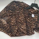 Leopard print tie front beach swim maxi kimono caftan, size L/XL Size L Photo 1