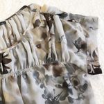 a.n.a . Boho Sheer Gypsy Earthy Floral Flowy Short Sleeve Top Sz S Photo 3