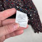 Madewell Black Silk Ruffle-Hem Wrap Top in Starry Night Women’s Size Large Photo 5