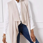 Talbots Cream Cascading Travel Metallic Vest Size Medium Photo 0