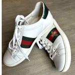 Gucci Ace Bee Embroidered Leather And Python women's Sneakers Size 36 MSRP $950 Photo 3