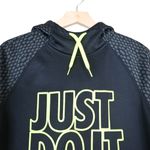 Nike  Womens S Therma Fit Just Do It Black Yellow Oversized Pullover Hoodie Photo 2