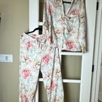 Homebodii Floral 100% Woven Tencel Pajamas Pajama Set Size Small Pink Photo 1