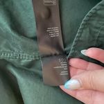 COS  Women 4 Emerald Green Shirt Dress Half Button Front Pockets Gathered Sleeve Photo 10