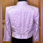 White House | Black Market  Open Front Linen Blend Moto Jacket‎ Blazer Lilac Size 6 Photo 9