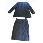 Vintage Giorgio Sant Angelo Black Wool Blazer Skirt Suit Set Double Breasted Size 14 Photo 2