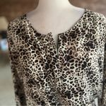 Vince Camuto  Tan Black Leopard Animal Print Roll Mini Dress 12 Photo 3