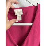 Chico's Women’s Size 2 (M) Cold Shoulder Button Front Top Blouse Raspberry Rush Photo 12