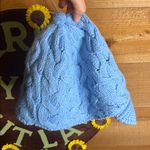 Obermeyer Knit Wool Visor Hat Cap Slouch Baby Blue Fleece Lined One Size Photo 2