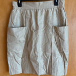 Anthropologie Cartonnier Twill Metallic Pocket Skirt Size 10 Beige Neutral Metallic Chic Photo 0