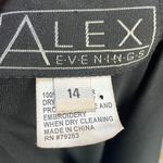 Alex Evenings Vintage 90s Dress Embroidered Cowl Neck Fringe Hem Black Womens 8 Photo 7