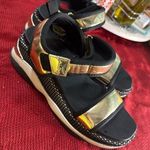 ALDO  size 6.5 Gold and Black Sandals with Chunky Sole Photo 0