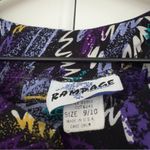 Rampage Vintage 90s Button Down Midi Dress 1990s Print Shoulder Pads VTG 9/10 Photo 6