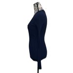 Sundance Navy Blue Ribbed V-Neck Sweater XS – Fitted Knit Top Y2K Minimalist Photo 3