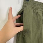 Old Navy  Khaki Green Wide Straight Leg Casual Minimalist Elegant Linen Pants M Photo 4