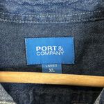 Port & Company Pepsi Cola Shirt Womens XL Dark Wash Denim Button Down Retro 90s Blue Size L Photo 3