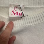 ME‎ Makeover Essentials Cream Sweater with Bow Accent White Photo 3