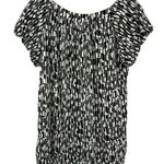 Michael Kors Michael Women's Black and White Patrern Solid Blouse Size L Top Photo 8