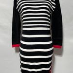 Area Stars New Color Block Stripe Mini Sweater Dress Black White Red Size Small Photo 5