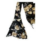 Cleo womens sheer floral body suit with flutter sleeve Black Size M Photo 2