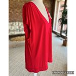Eloquii  Top Tunic Knit V-Neck Red Cap Sleeve 14/16 Casual Work Holiday Party Photo 9