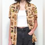 DRAVUS Zaedia Mushroom Button Down Shirt sz M Brown Size M Photo 0