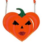Betsey Johnson  Halloween XOGINGER Kitsch Pumpkin Orange Crossbody Bag Purse Photo 2