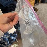 Madewell  Half Sleeve Blue White Plaid Button Front‎ Oversize Flowy Blouse Top L Photo 8