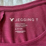 American Eagle  Outfitters Burgundy Maroon Jegging Tee Small Photo 4