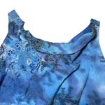 B Darlin Cowl Neck Dress Womens Small Blue Paisley Floral Maxi Party Evening Photo 3